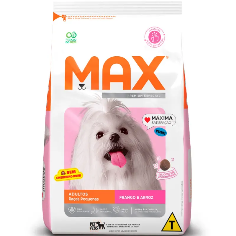 Ração Max para Cães Adultos Raças Pequenas Sabor Frango e Arroz
