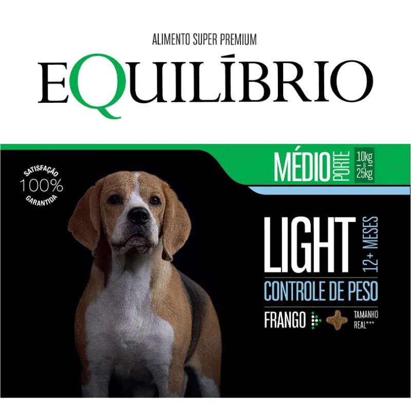 Ração Equilíbrio Light para Cães Adultos Porte Médio Sabor Frango