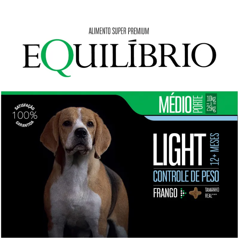 Ração Equilíbrio Light para Cães Adultos Porte Médio Sabor Frango