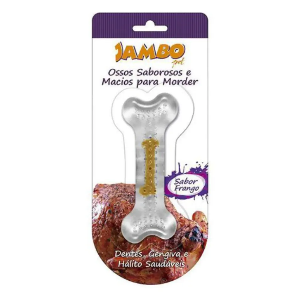 Brinquedo Jambo Osso Pequeno Silicone Boninho Frango