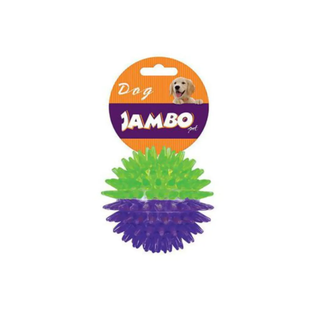 Brinquedo Jambo Bola TPR Espinho Dual Roxo e Verde
