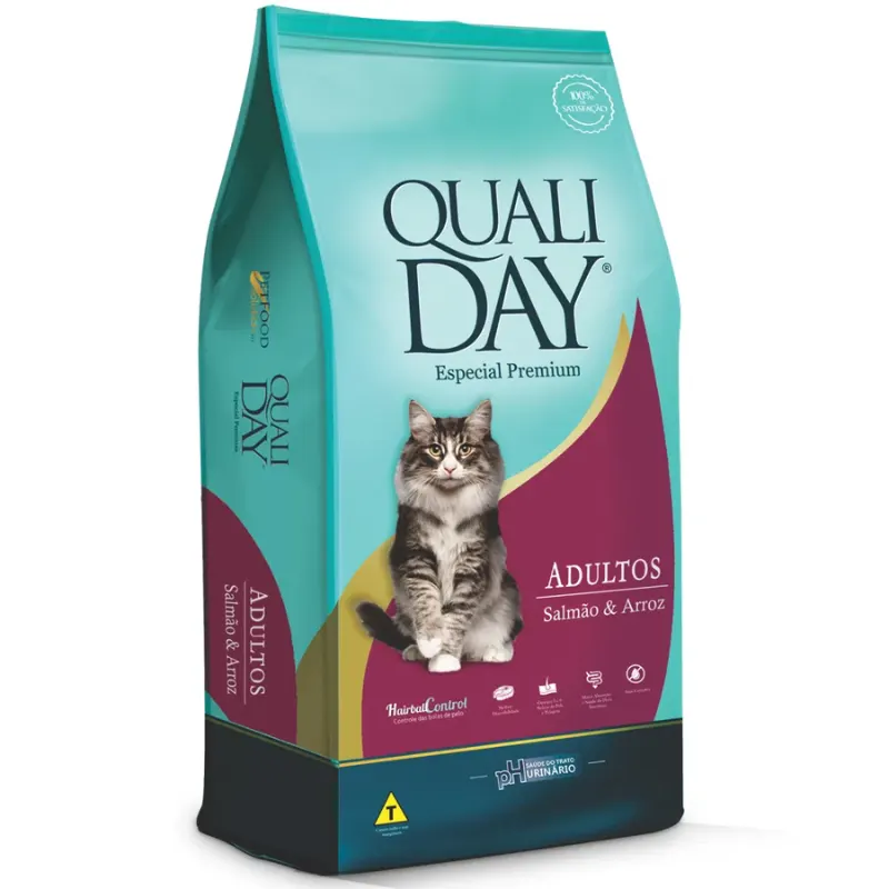 Ração Qualiday para Gatos Adultos Sabor Salmão