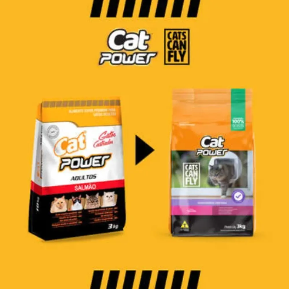 Ração Cat Power Can Fly Para Gato Adulto Castrado Salmão 3Kg
