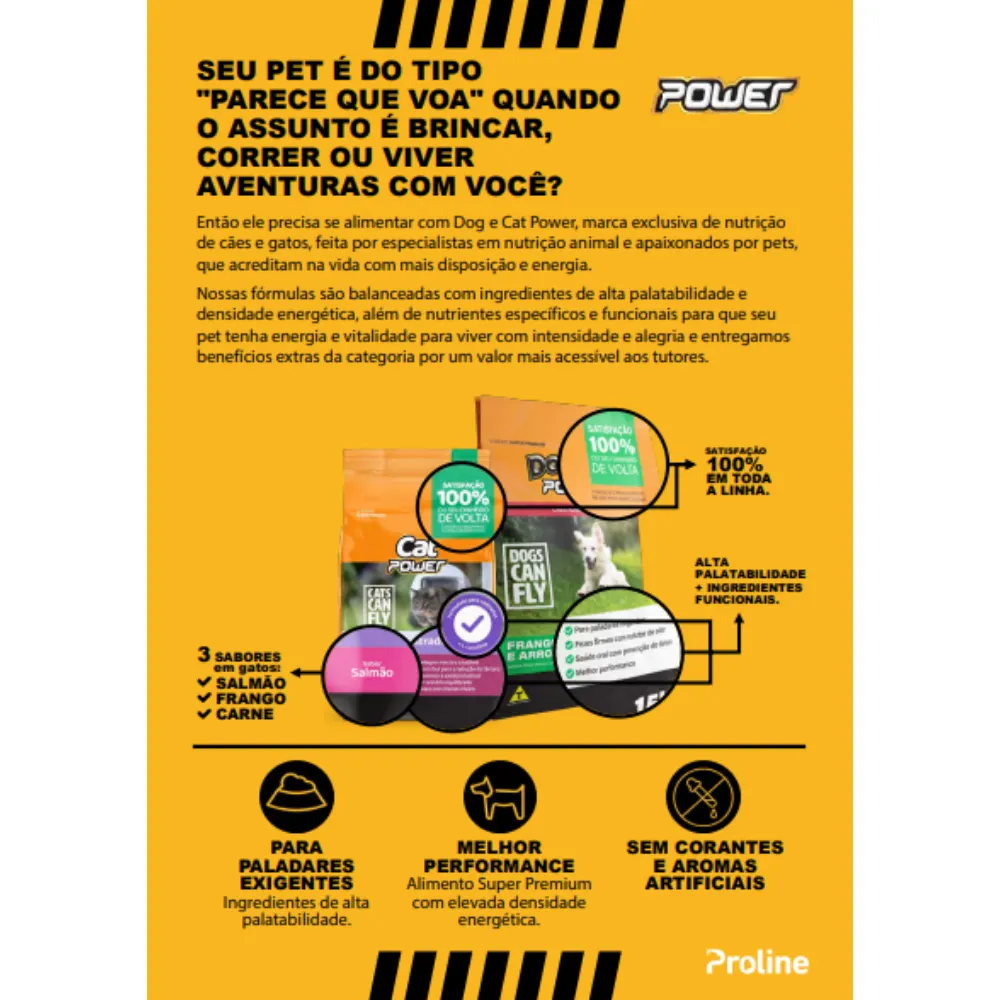 Ração Cat Power Can Fly Para Gato Adulto Castrado Salmão 3Kg