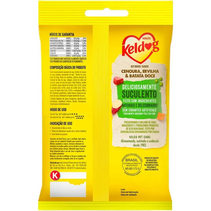 Keldog Bifinho Cenoura e Ervilha e Batata Doce Sl 60 g