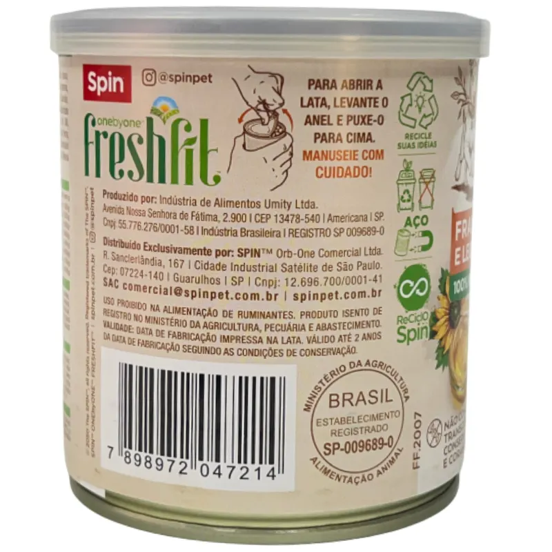 Lata Spin Freshfit Comidinha Frango e Legumes para Cães 280 g