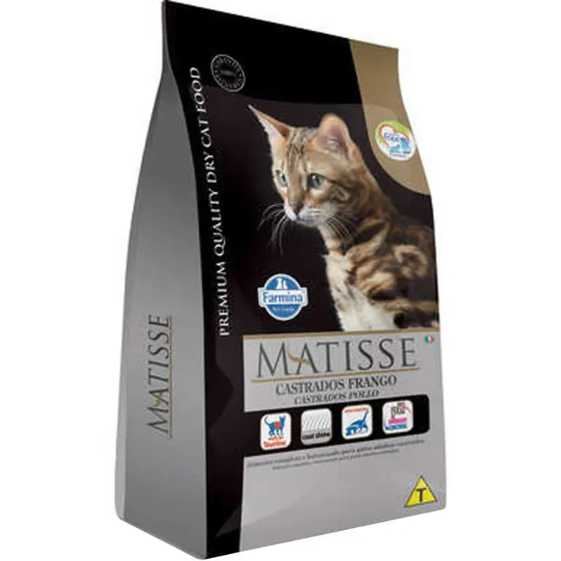 Ração Farmina Matisse Gatos Adultos Castrados Frango