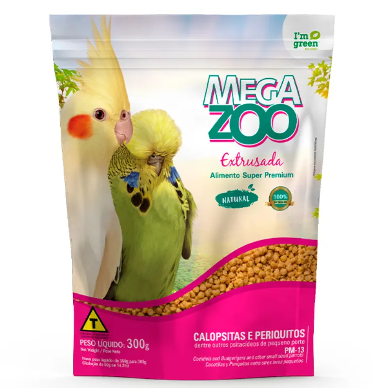 Megazoo Extrusada para Calopsitas e Periquitos PM13 300g