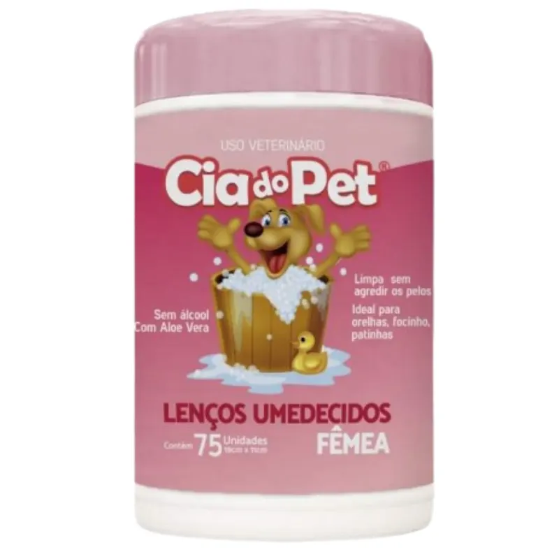 Lenço Umedecido Femea Cia do Pet 75 Un