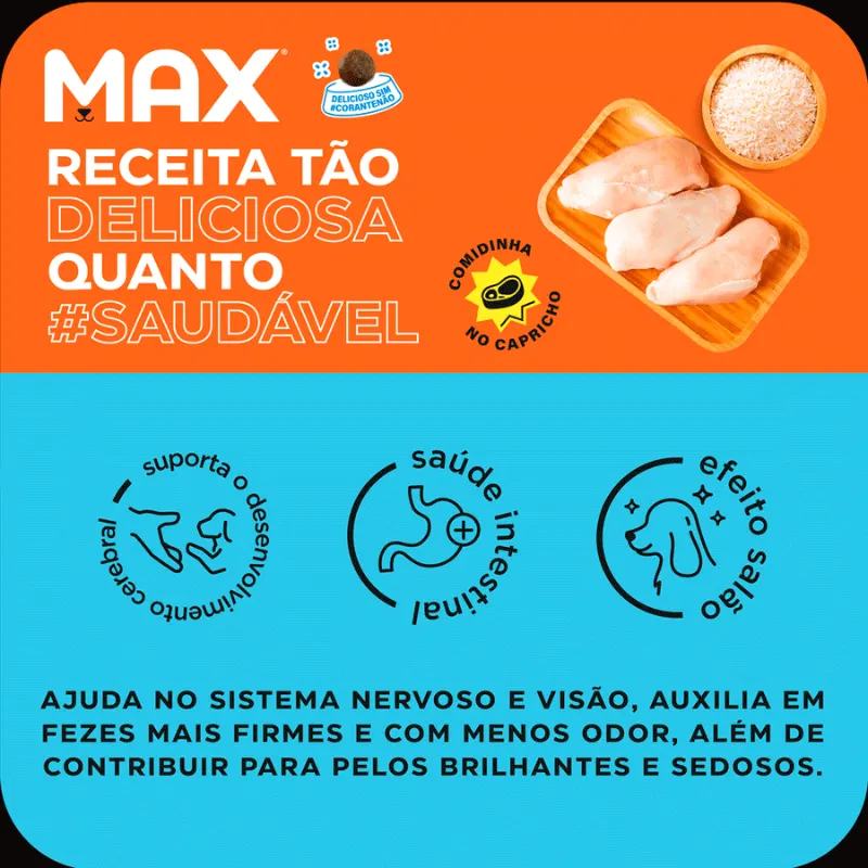Ração Max Cães Filhotes Médio e Grande Frango e Arroz