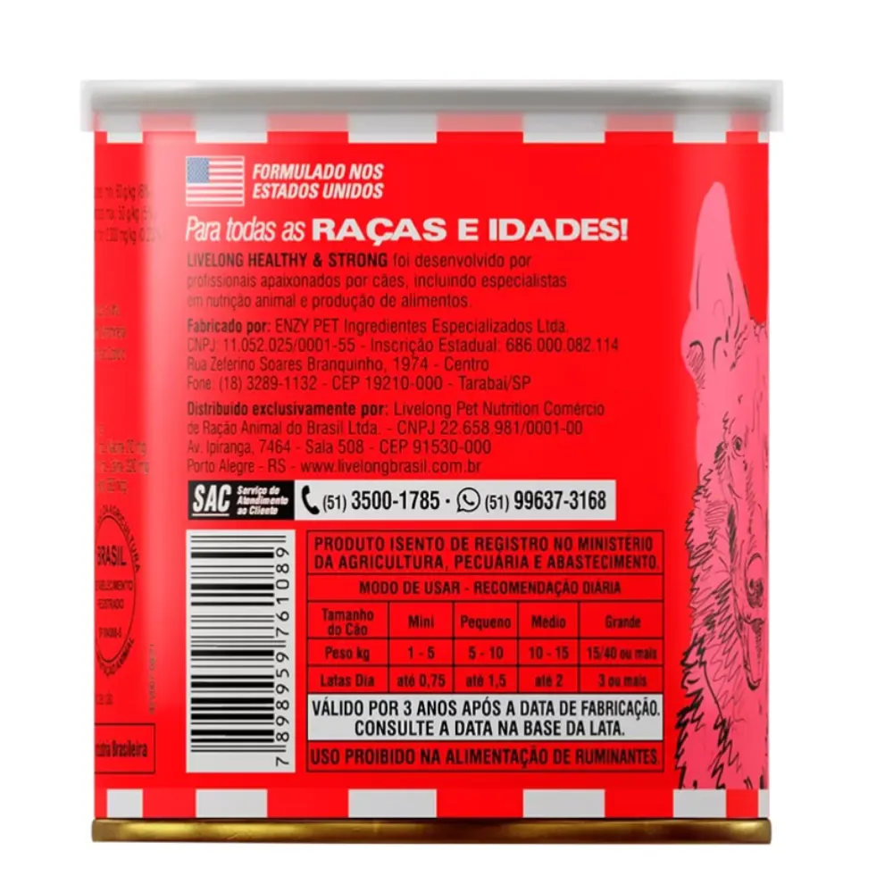 Ração Úmida Livelong Sensitive Cordeiro Batata Doce Cães300g