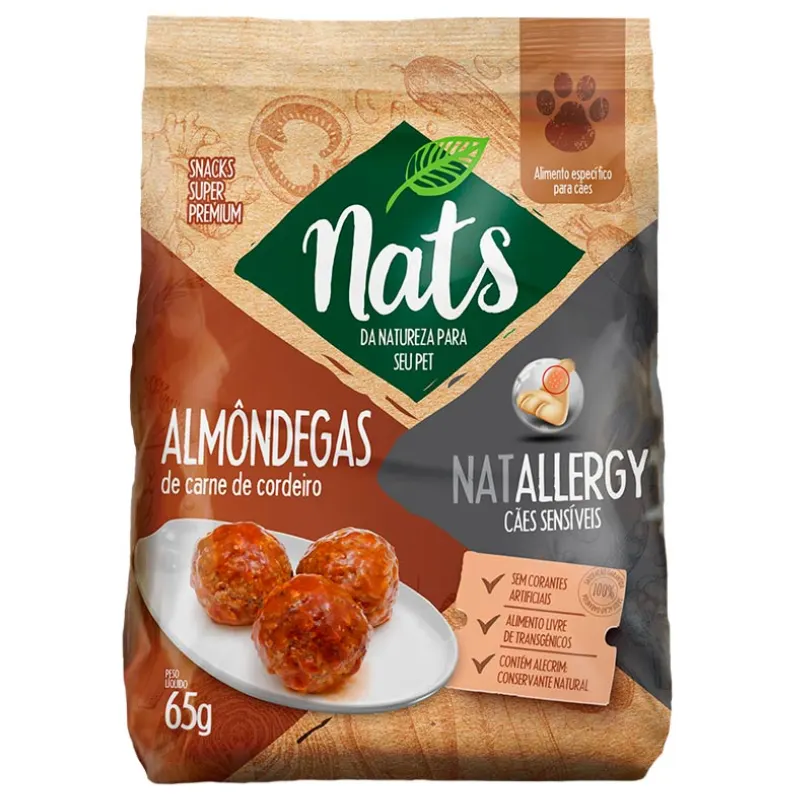 Almondegas de Cordeiro Cães Natallergy 65 g