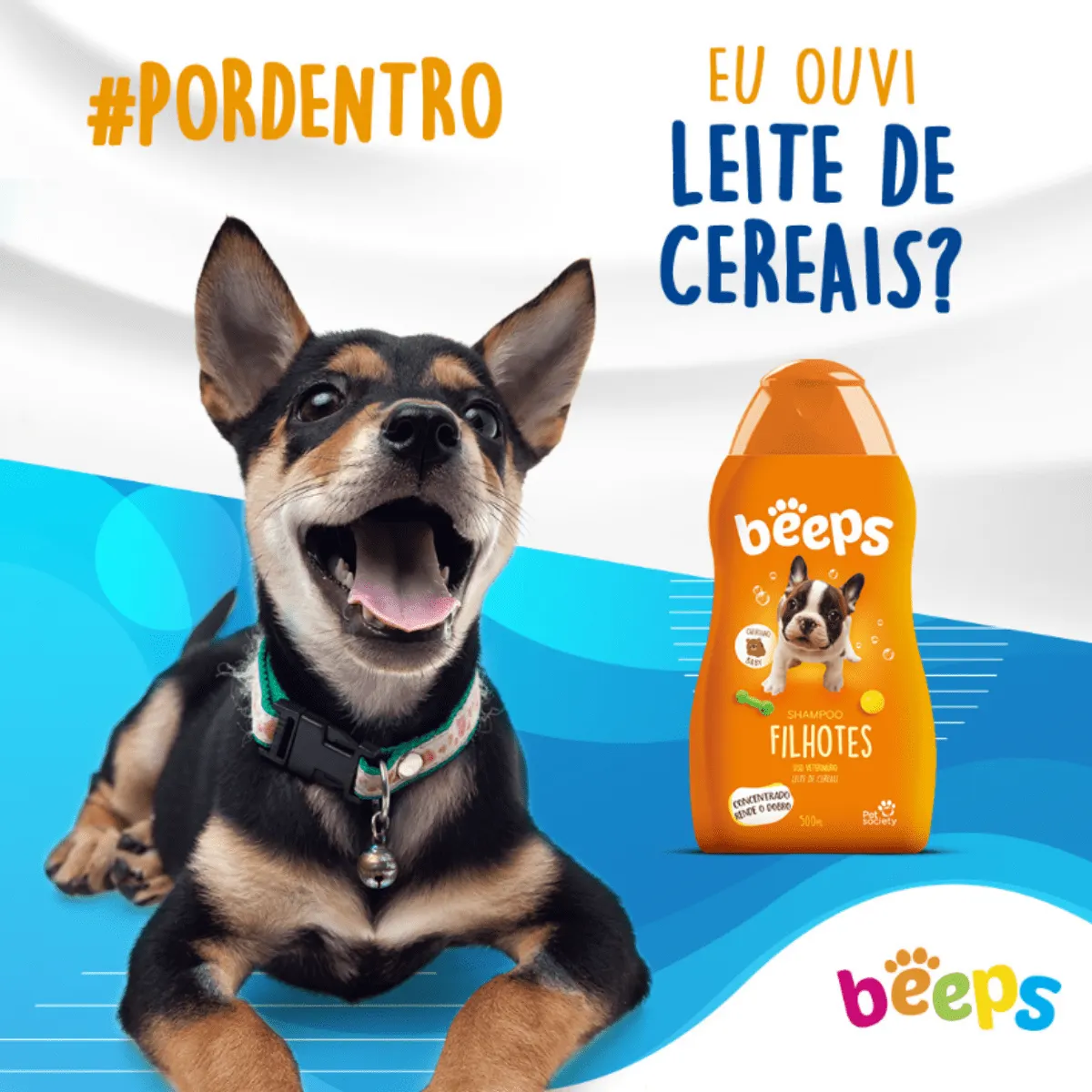 Shampoo Beeps Pet Society Para Cães Filhotes 500ml