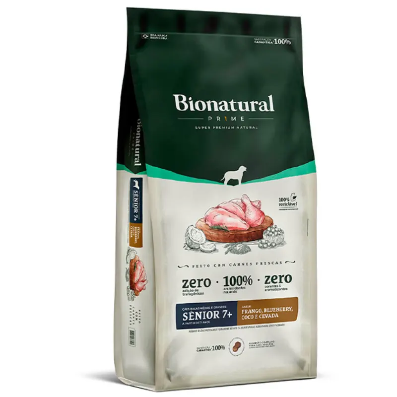 Ração Bionatural para Cães Sênior Médio Grande  7+ Sabor Frango 15 KG