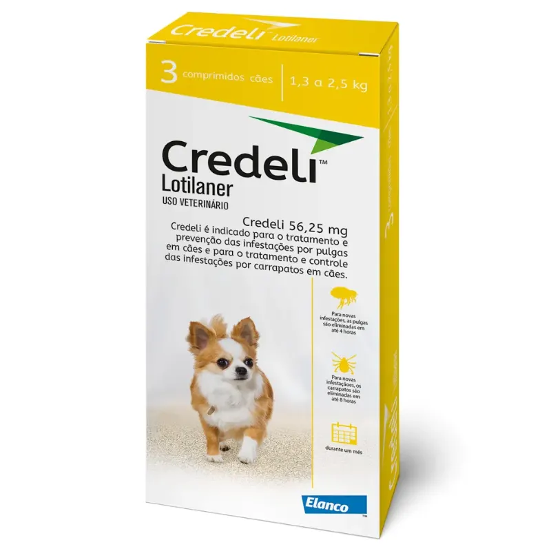 Antipulgas Credeli 56,25mg Cães 1,3 a 2,5 kg