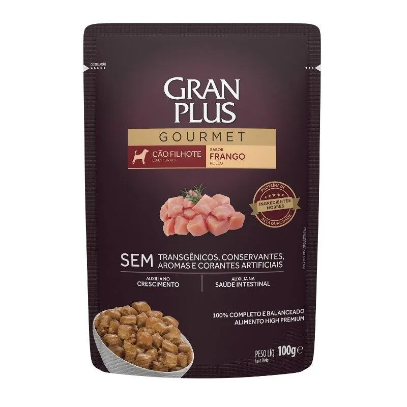 GranPlus Gourmet Sachê Cães Filhote Frango 100g