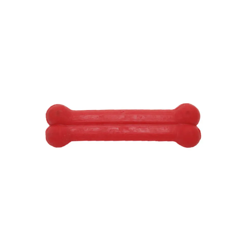 Brinquedo Osso Plaque Ataque Borracha Liso Vermelho Tam.M