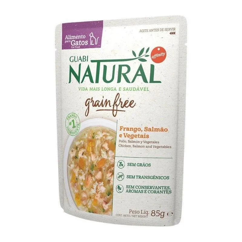 Guabi Natural Grain Free Sachê Gatos Castrados Sal/Fran 85g