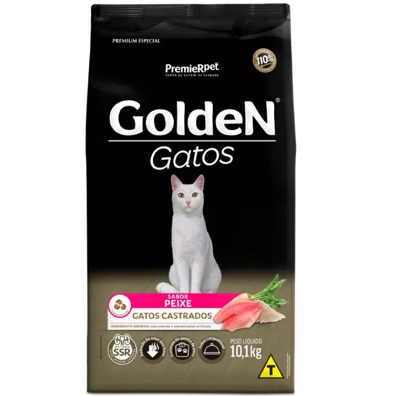 Ração Golden Fórmula Gatos Adultos Castrados Peixe 10,1 Kg