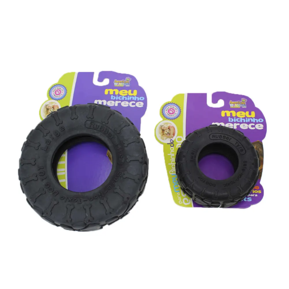Brinquedo American Pets Pneu de Borracha Preto Tam.G