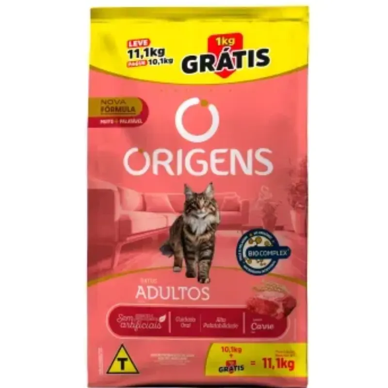 Ração Origens Gatos Adultos Carne 11,1 Kg