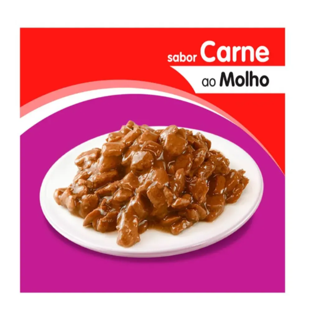 Ração Úmida Whiskas Sachê Gatos Filhotes Carne ao Molho 85g