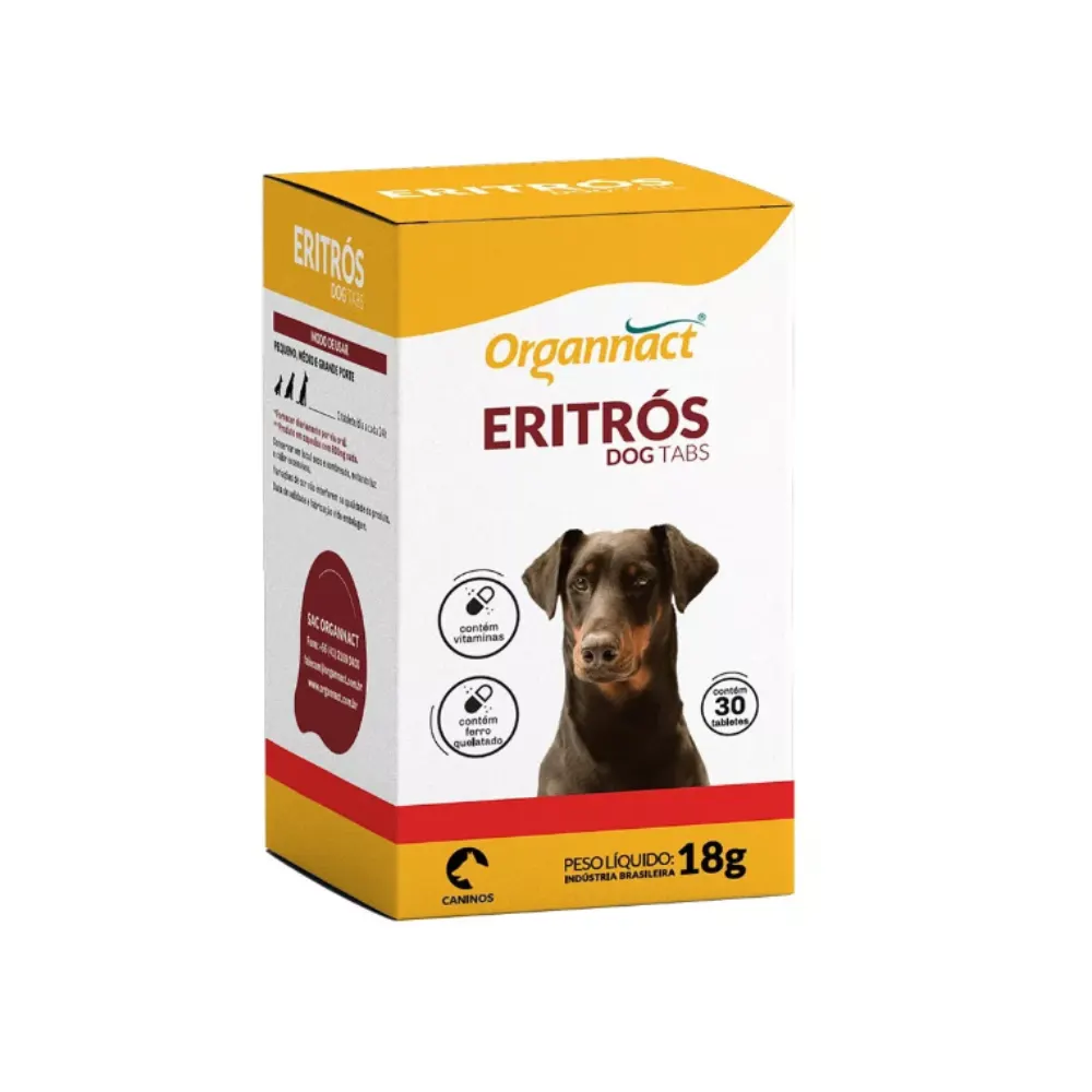 Suplemento Organnact Eritrós Dog Tabs Cães 30 Tabletes