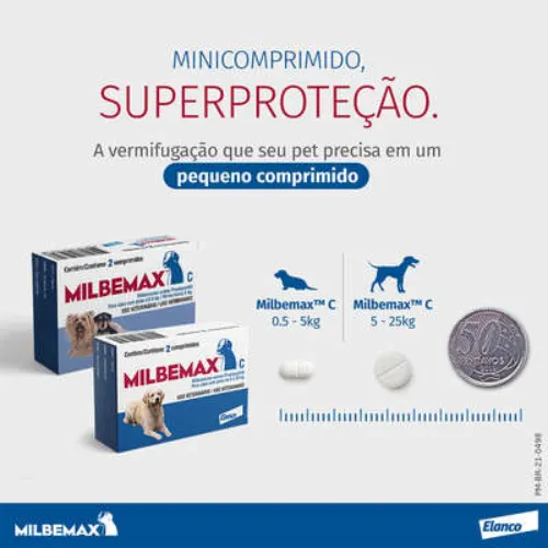 Milbemax Cães 2.5/25 mg (2 a 5 kg) com 2 comprimidos