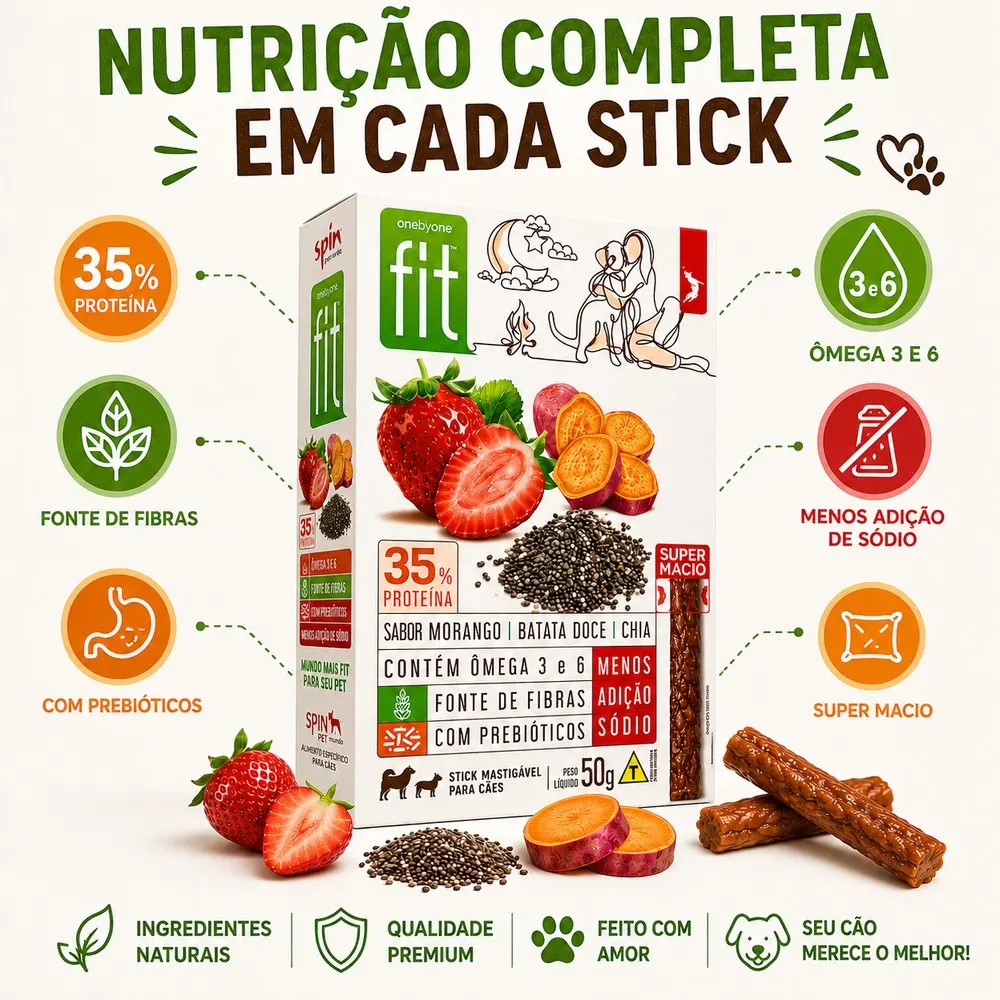 Stick FIT Spin Pet - 50g - Morango