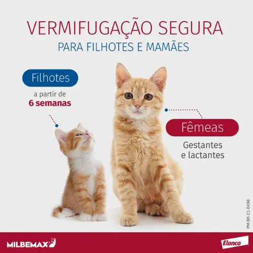 Milbemax Gatos 4/10 mg (até 2 kg) Com 2 Comprimidos