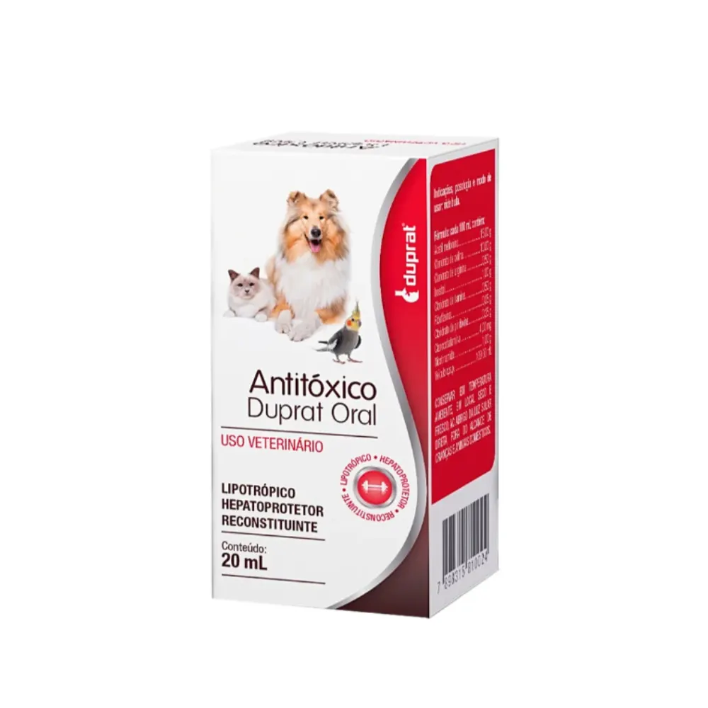 Antitóxico Duprat Solução Oral para Cães e Gatos 20ml