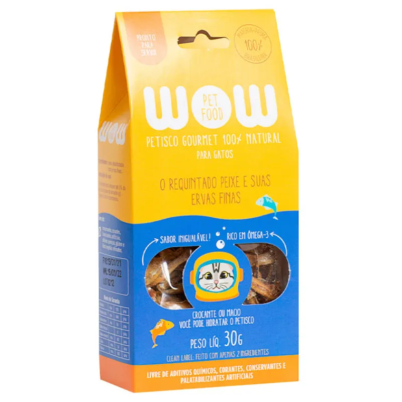 Petisco Natural Wow Requintado peixe e suas ervas finas para gatos 30g