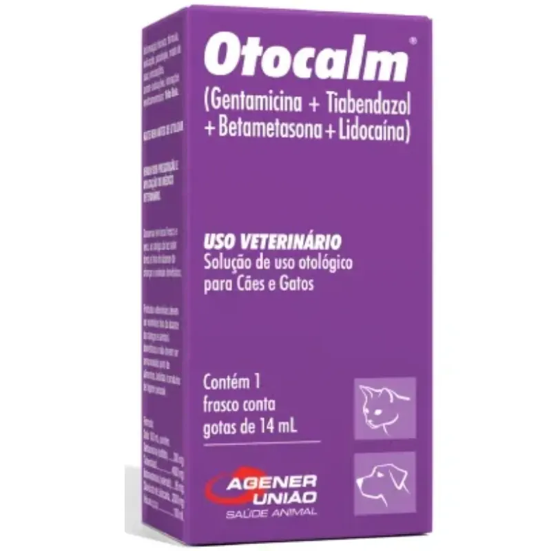 Solução Otológica Otocalm para Cães e Gatos 14ml