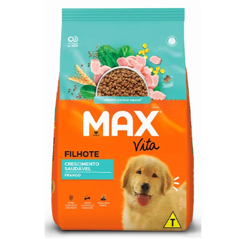 Ração Max Vita Sabor Frango para Cães Filhotes