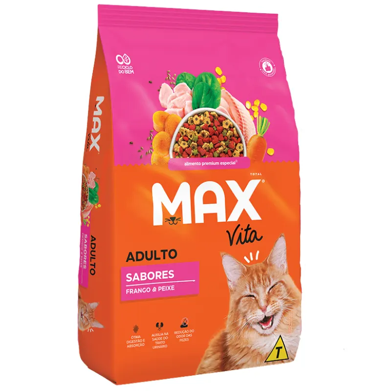 Ração Max Vita Sabor Frango e Peixe para Gatos Adultos 20 Kg