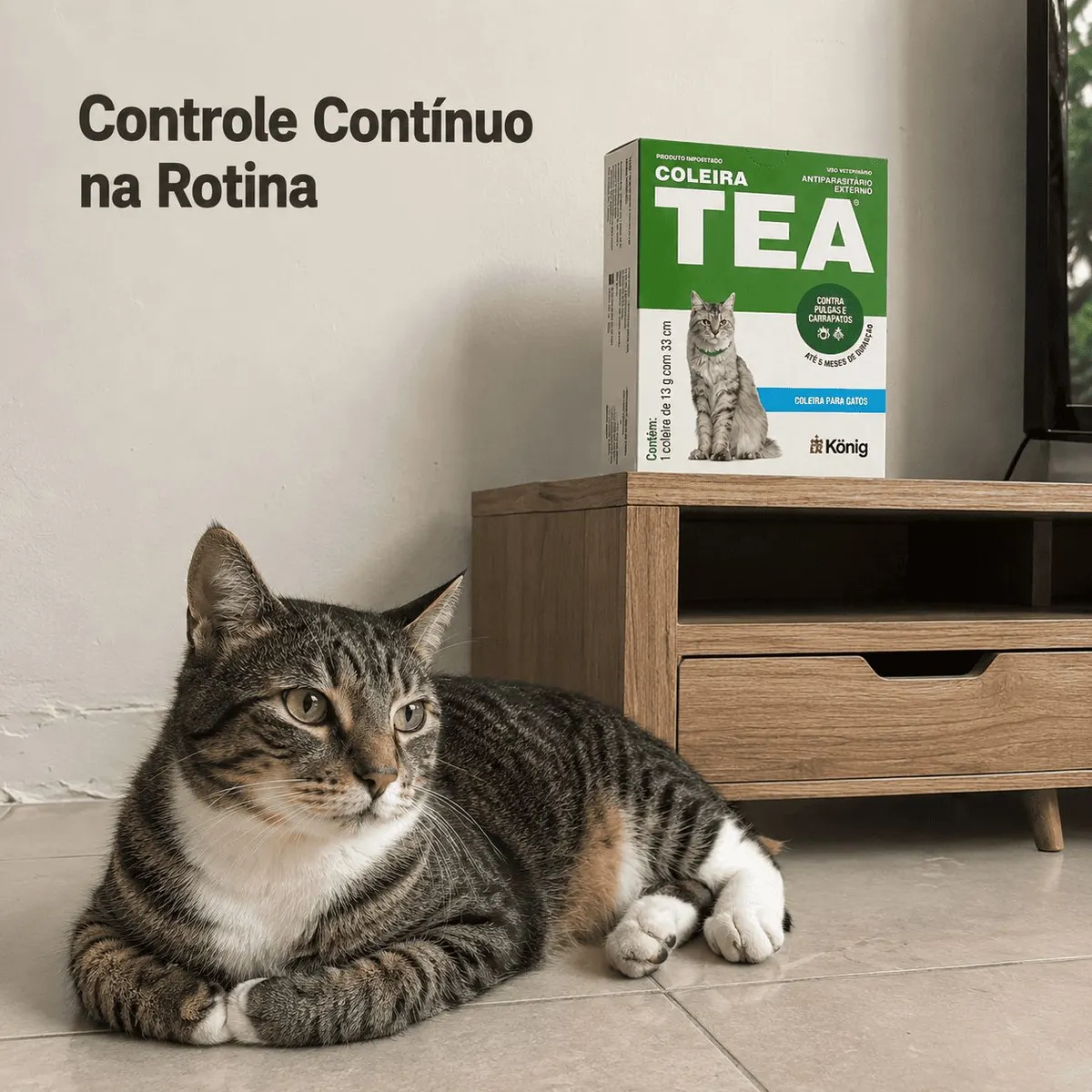 Coleira Antiparasitária Externo 33 cm para Gatos König