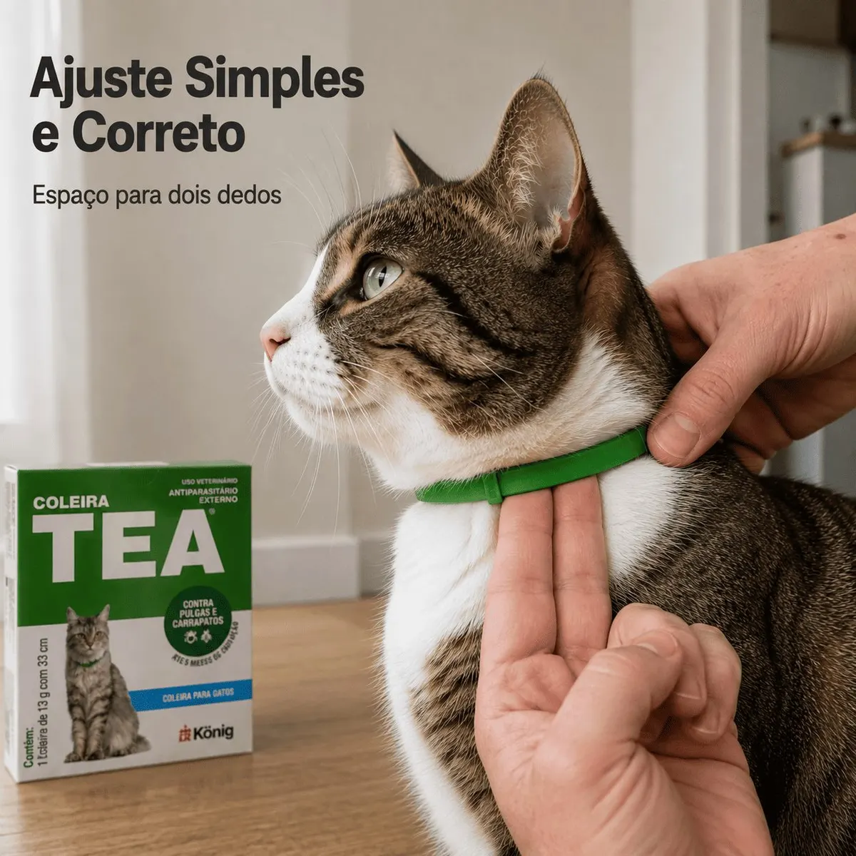Coleira Antiparasitária Externo 33 cm para Gatos König