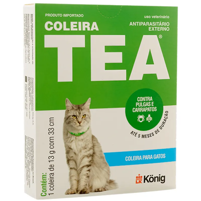 Coleira Antiparasitária Externo 33 cm para Gatos König