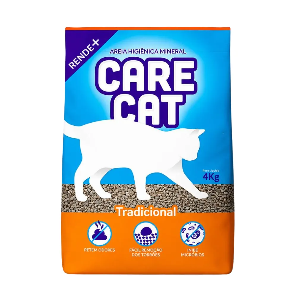 Areia Higiênica CareCat Tradicional 4kg