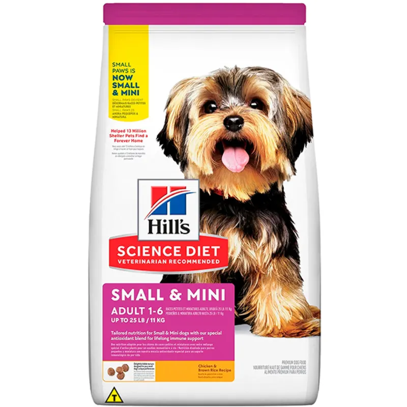 Ração Hill's Science Diet Pequenos e Mini para Cães Adultos Sabor Frango 7,03 Kg