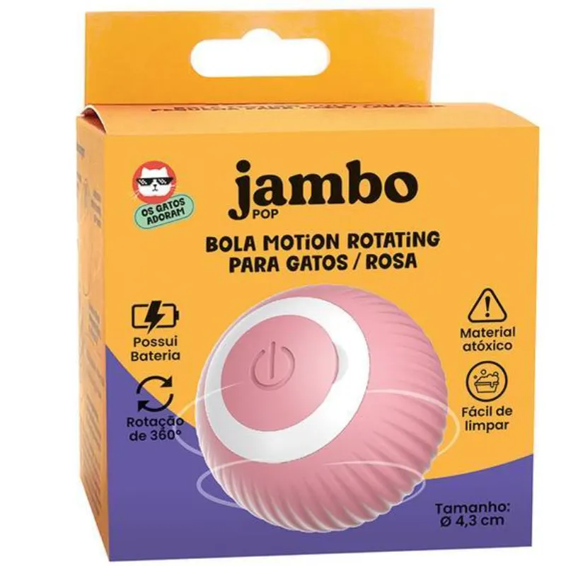 Bola Motion Rotativa Jambo Rosa para Gatos