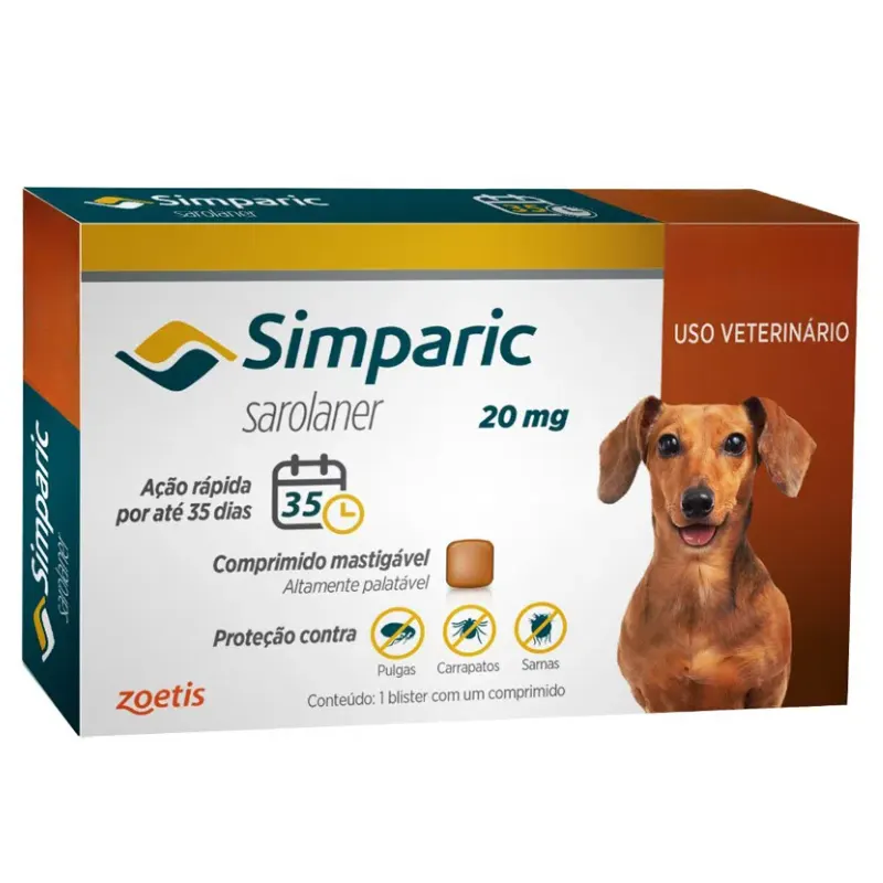 Simparic 20 mg para Cães 5 a 10 Kg