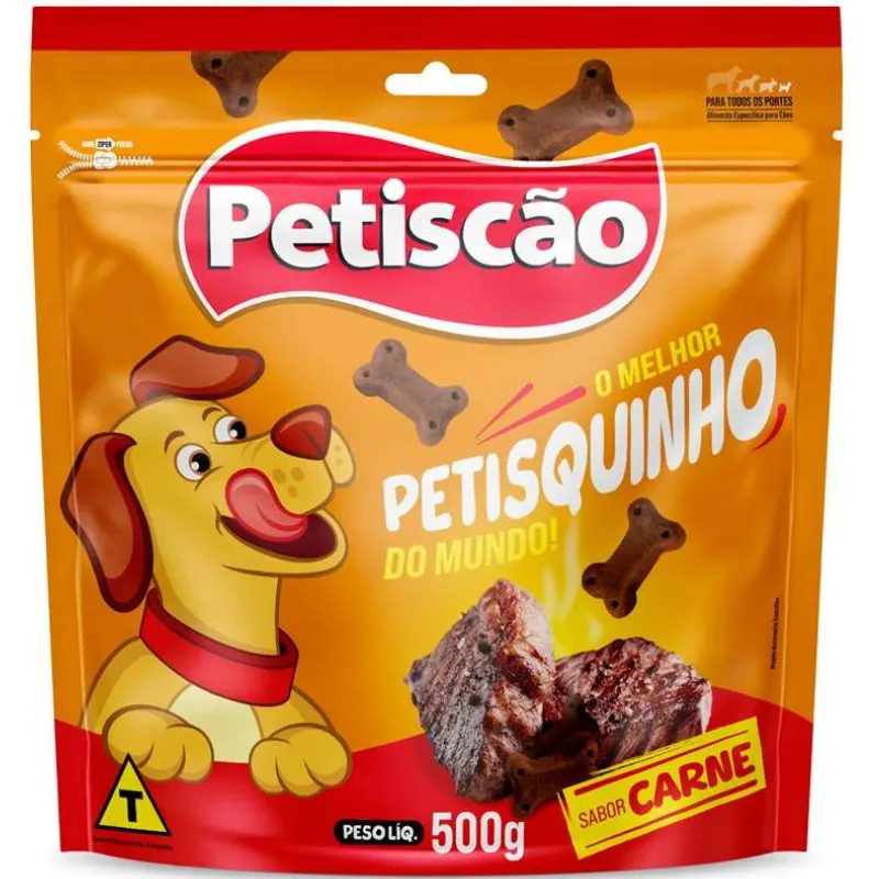 Petisco Petiscão Petisquinho Mastigável Carne 500 g
