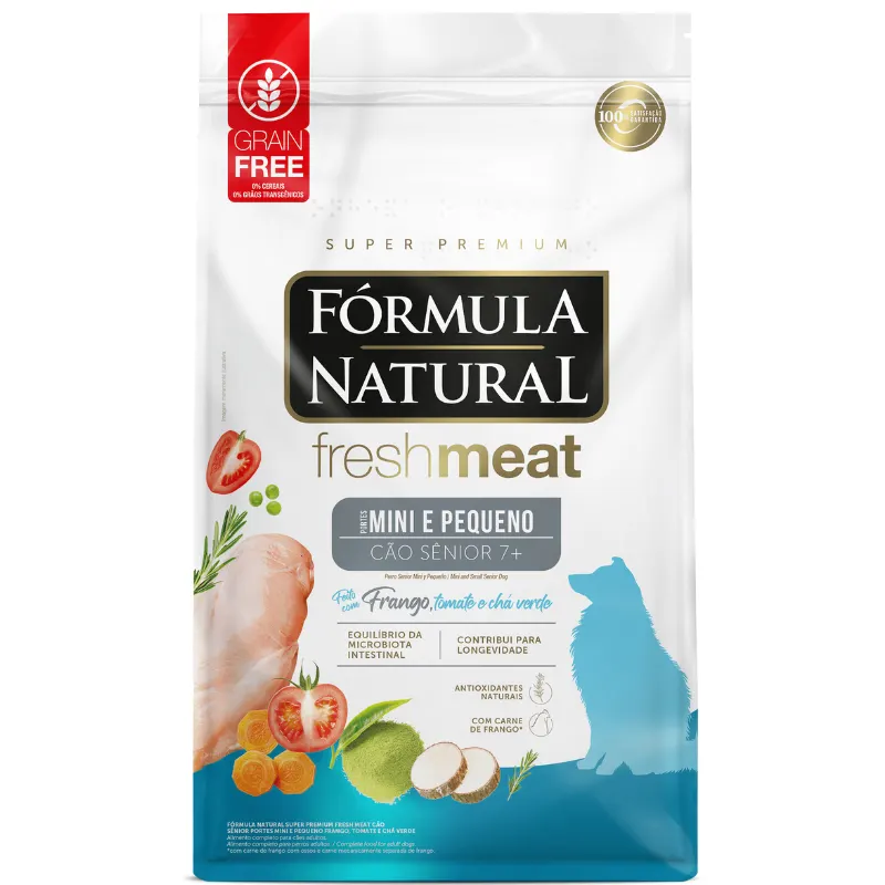 Ração Fórmula Natural Fresh Meat Cães Sênior Raças Mini e Pequenas
