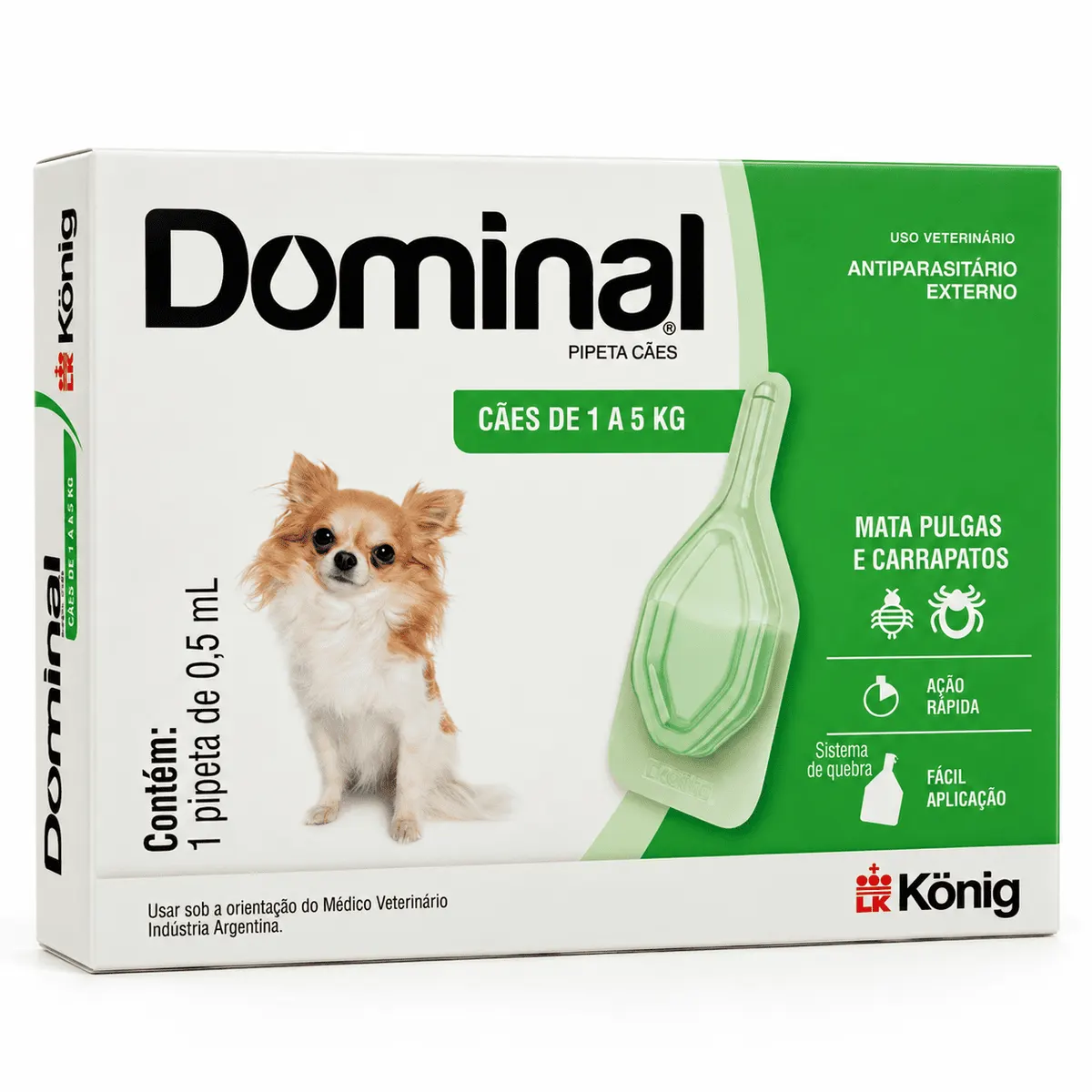 Dominal Pipetas Caes 1 Ate 5 Kg 0,5 Ml