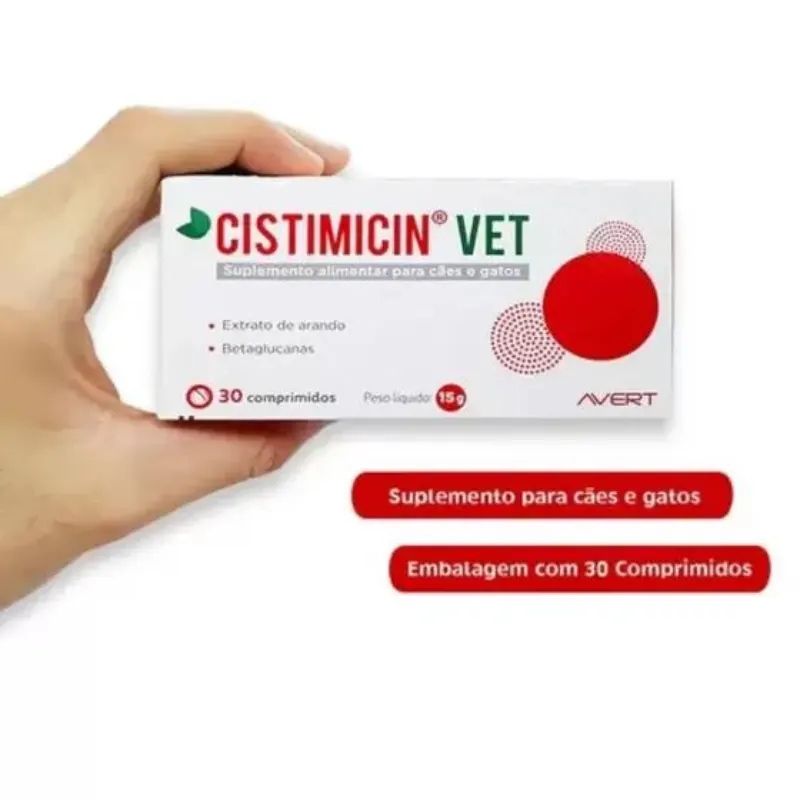 Suplemento Alimentar Avert Cistimicin Vet Cães/Gatos 30 Comprimidos