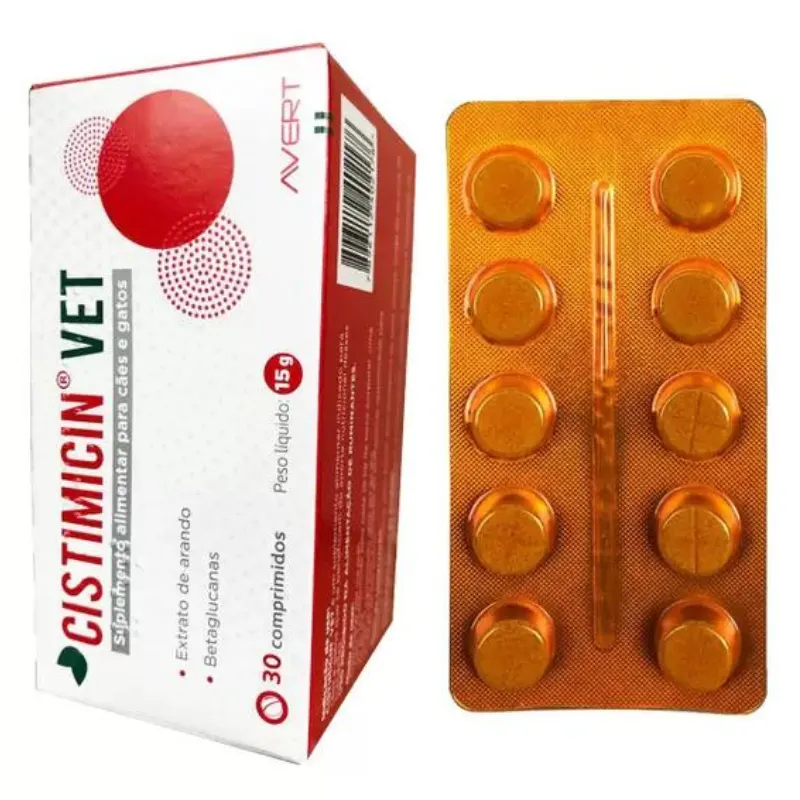 Suplemento Alimentar Avert Cistimicin Vet Cães/Gatos 30 Comprimidos