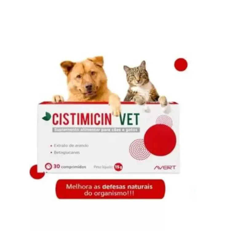 Suplemento Alimentar Avert Cistimicin Vet Cães/Gatos 30 Comprimidos