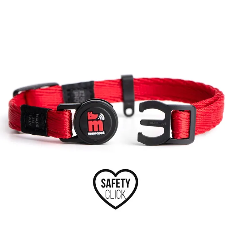 Coleira My Family para Gatos Memopet Vermelho 20-30