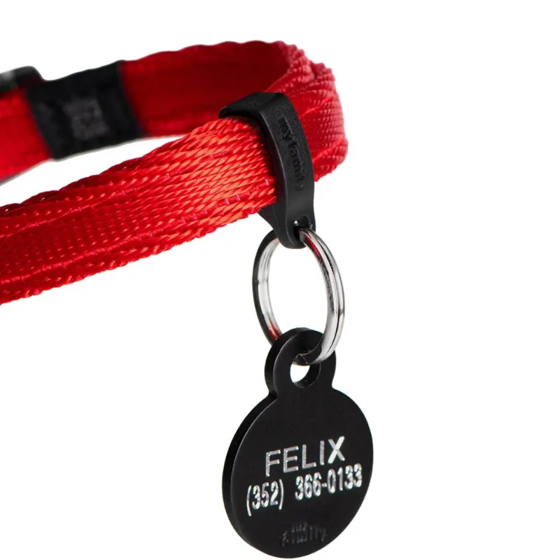 Coleira My Family para Gatos Memopet Vermelho 20-30